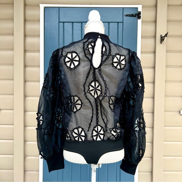 Boutique Uptown Bombshell Cut Out Crochet
Bodysuit Top Women’s Size L - Picture 3 of 9